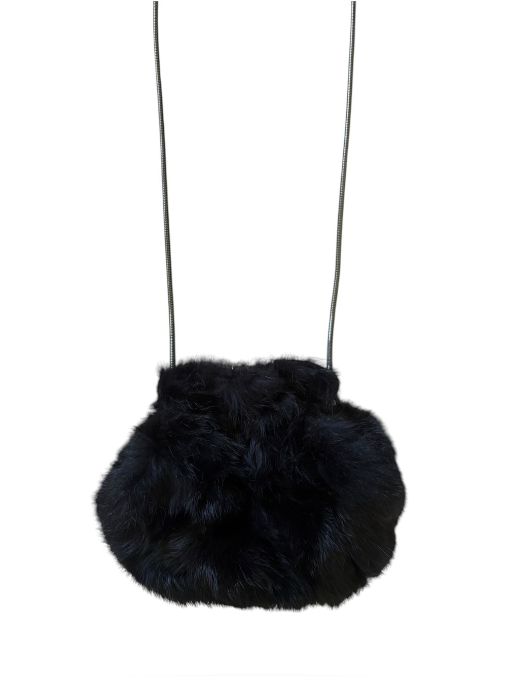 Trina Turk Crossbody Bag Fur Evening Clutch Pouch 100% Dyed Rabbit Fur